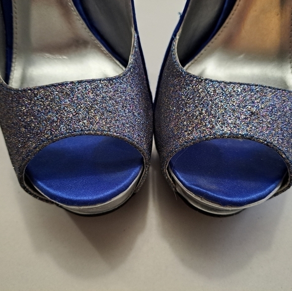 Quipid Satin & Glitter Open Toe Slingback Sandal - Picture 3 of 11